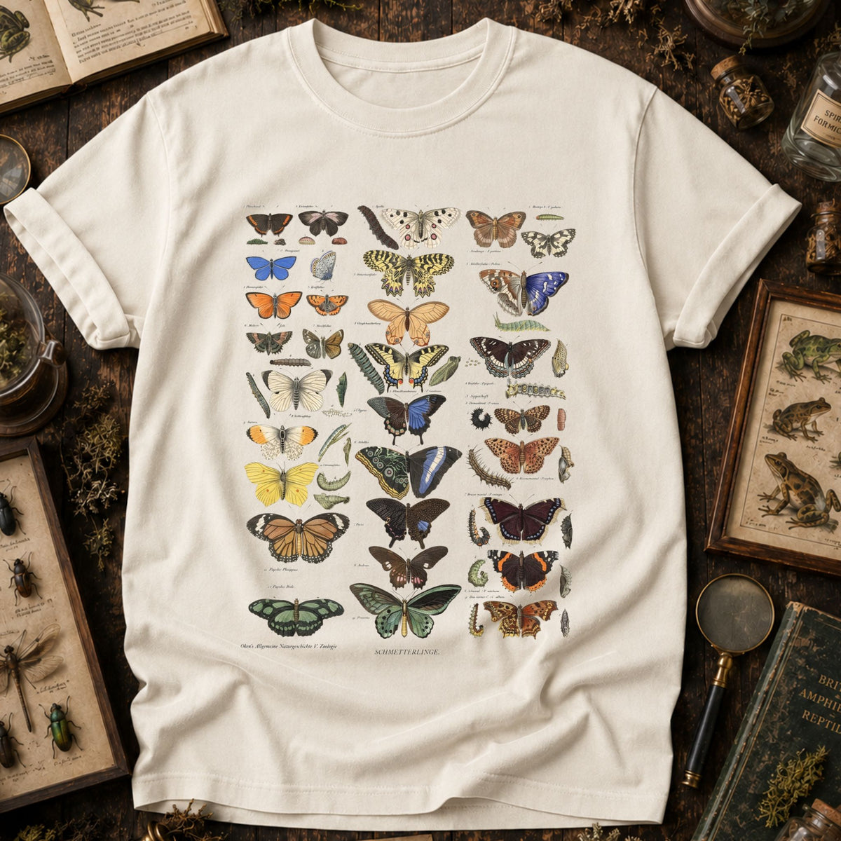 Vintage Butterflies Scientific Chart Illustration T-Shirt