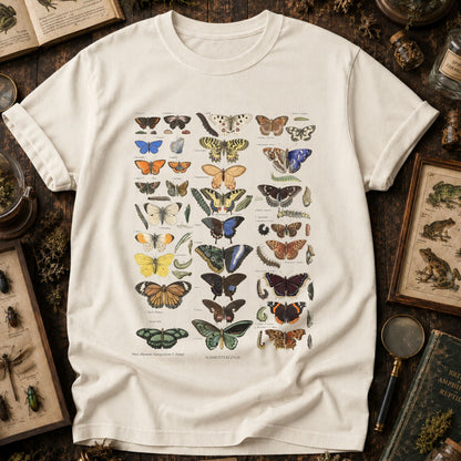Vintage Butterflies Scientific Chart Illustration T-Shirt