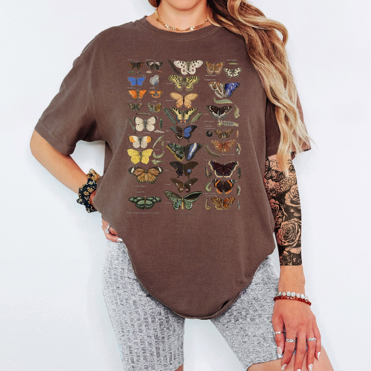 Vintage Butterflies Scientific Chart Illustration T-Shirt