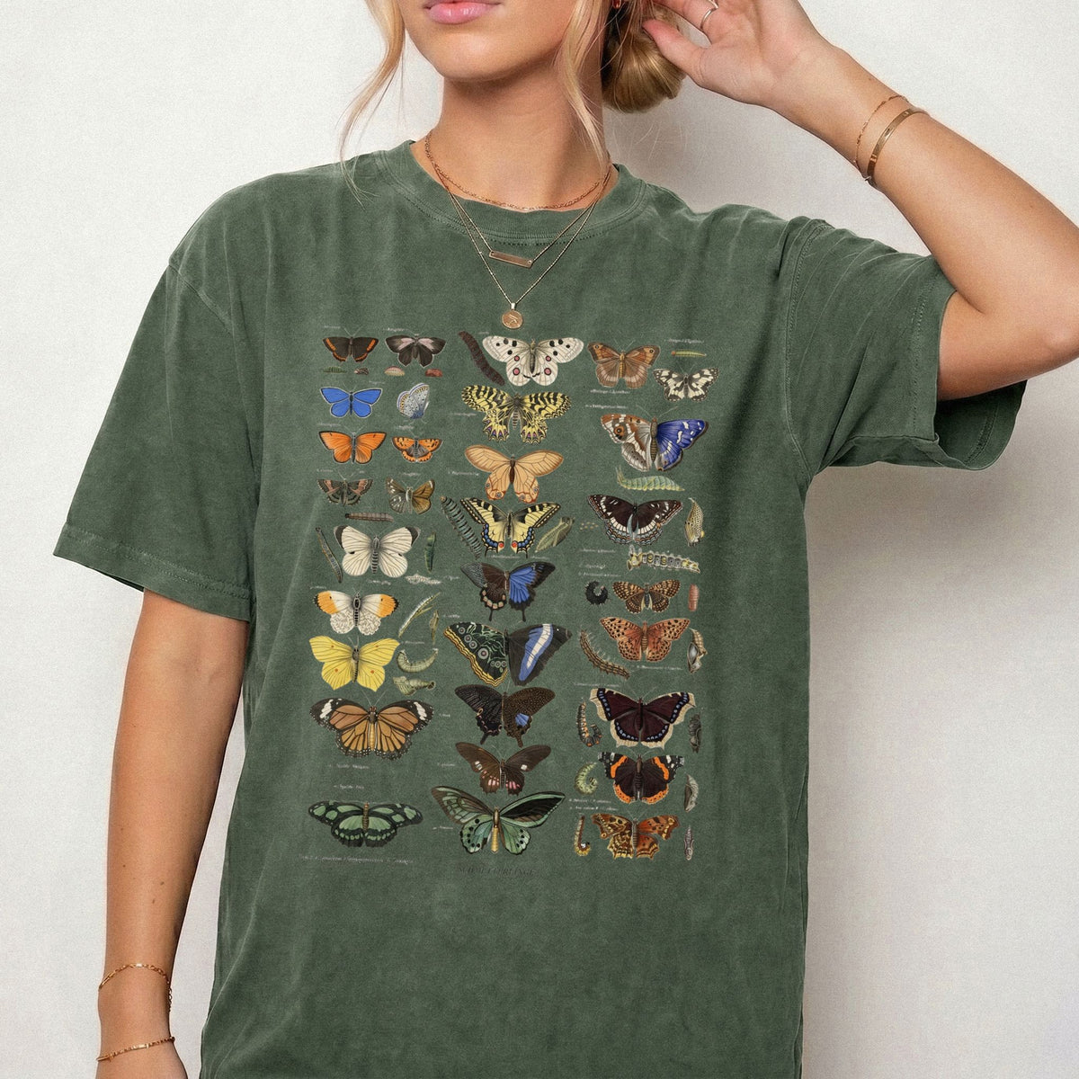 Vintage Butterflies Scientific Chart Illustration T-Shirt