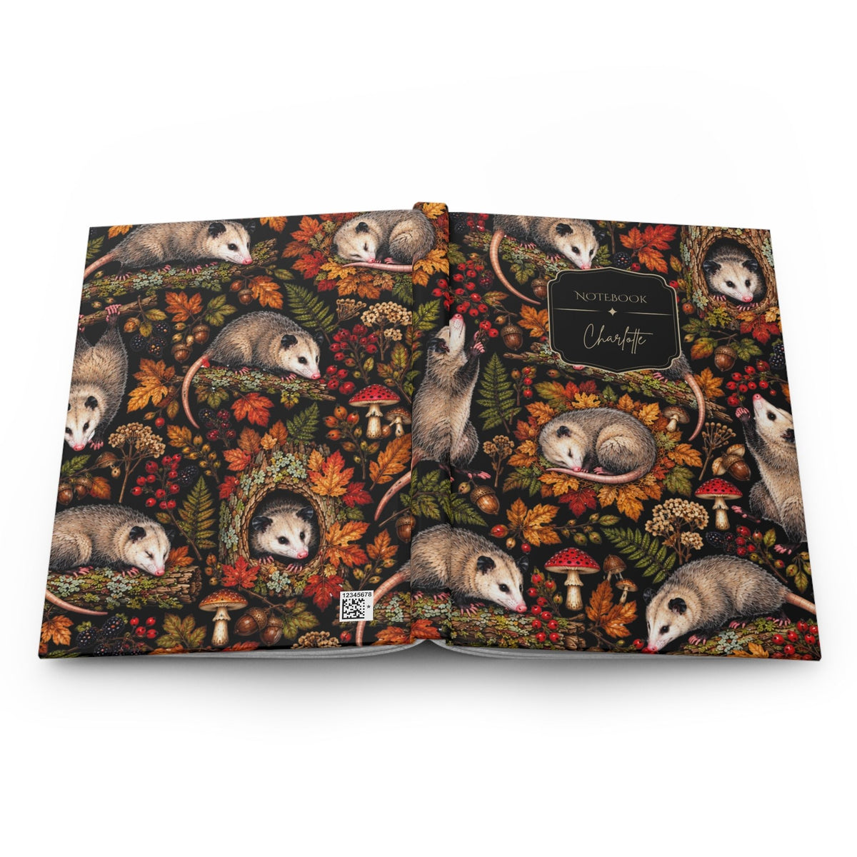 Autumn Opossum Hardcover Lined Journal