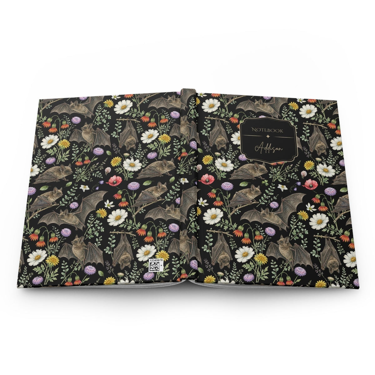 Wildflower Bats Hardcover Lined Journal