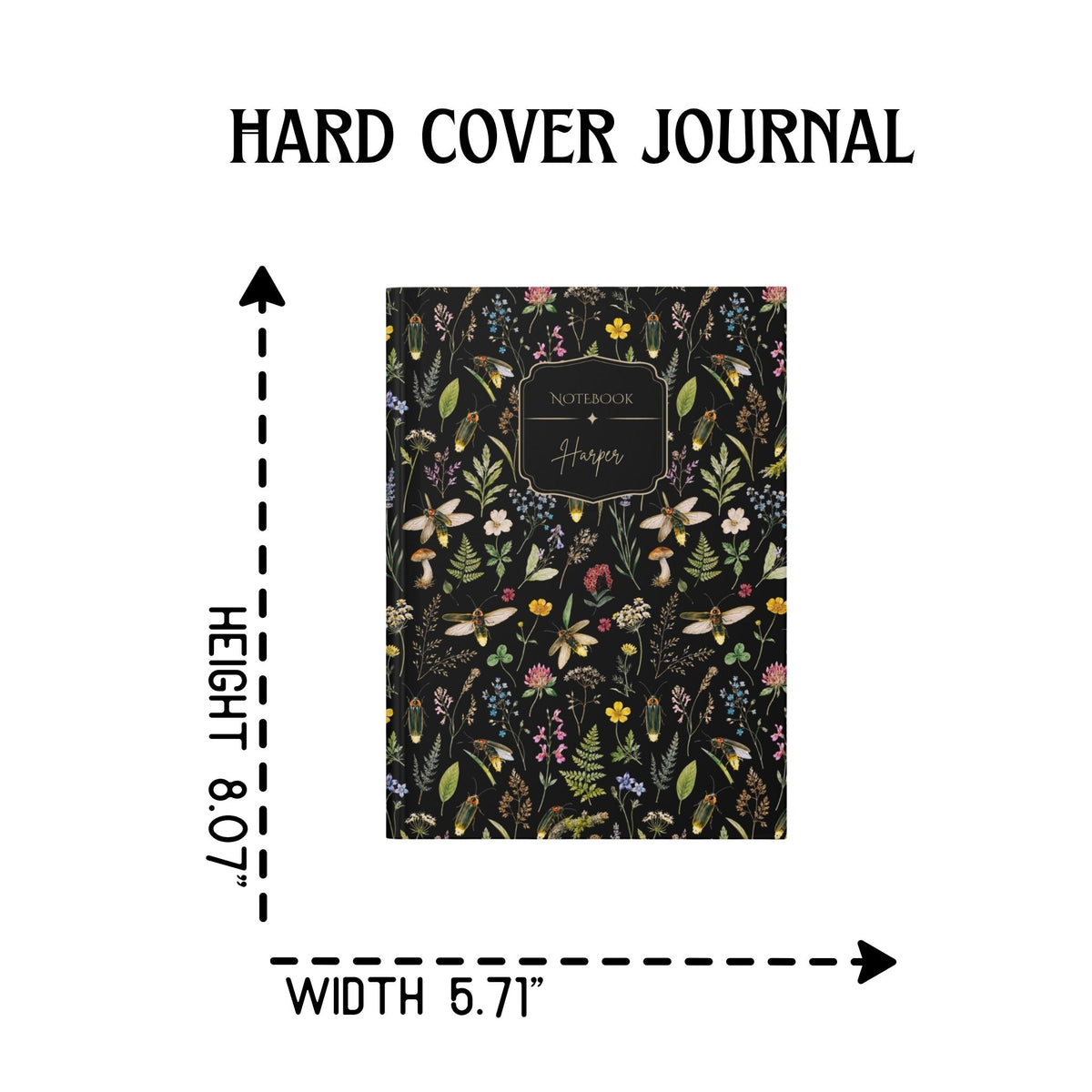 Fireflies Garden Hardcover Lined Journal