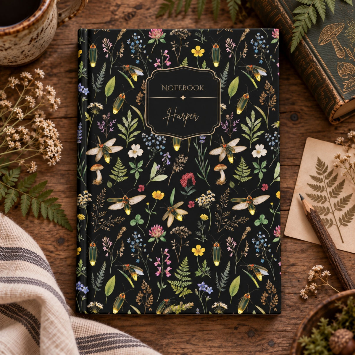 Fireflies Garden Hardcover Lined Journal