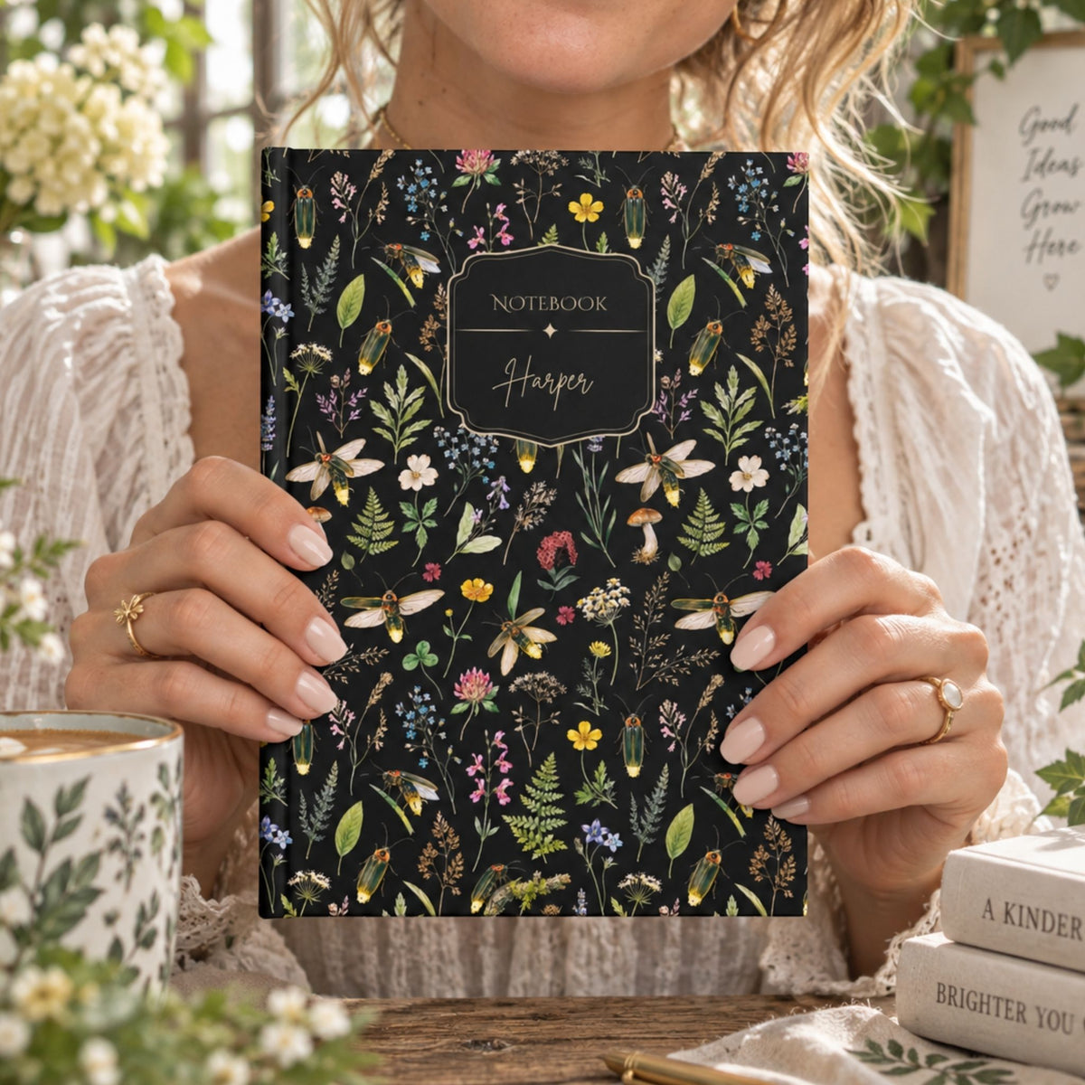Fireflies Garden Hardcover Lined Journal