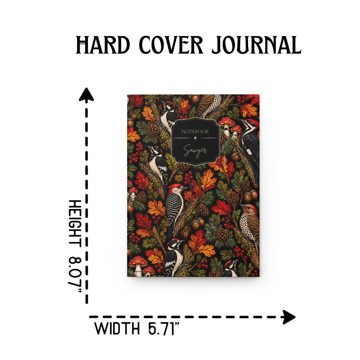 Woodpecker Mosaic Hardcover Lined Journal
