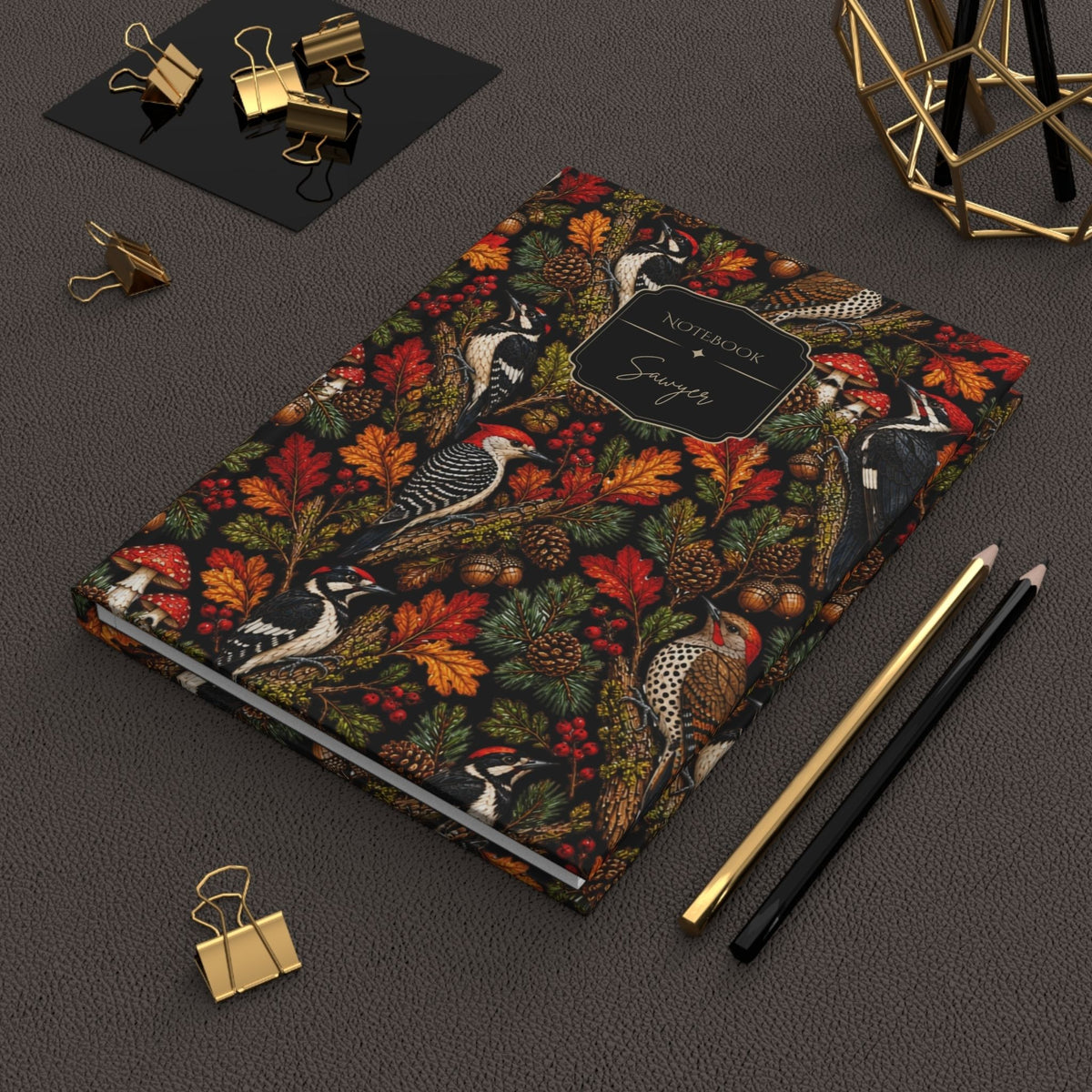 Woodpecker Mosaic Hardcover Lined Journal