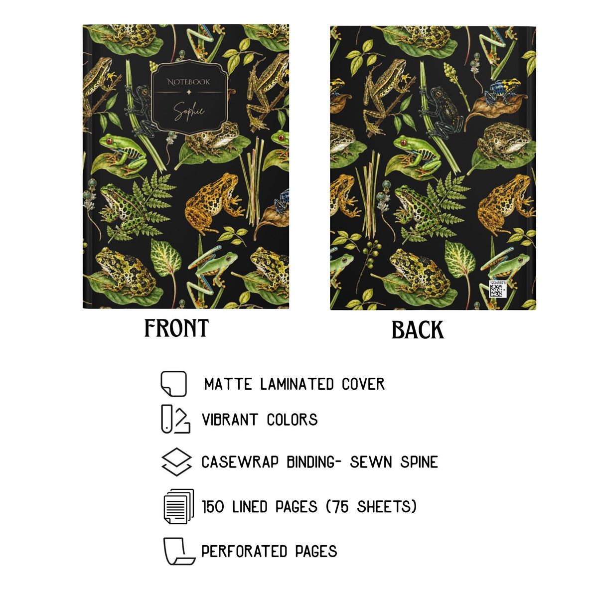 Vintage Frog Collage Hardcover Lined Journal