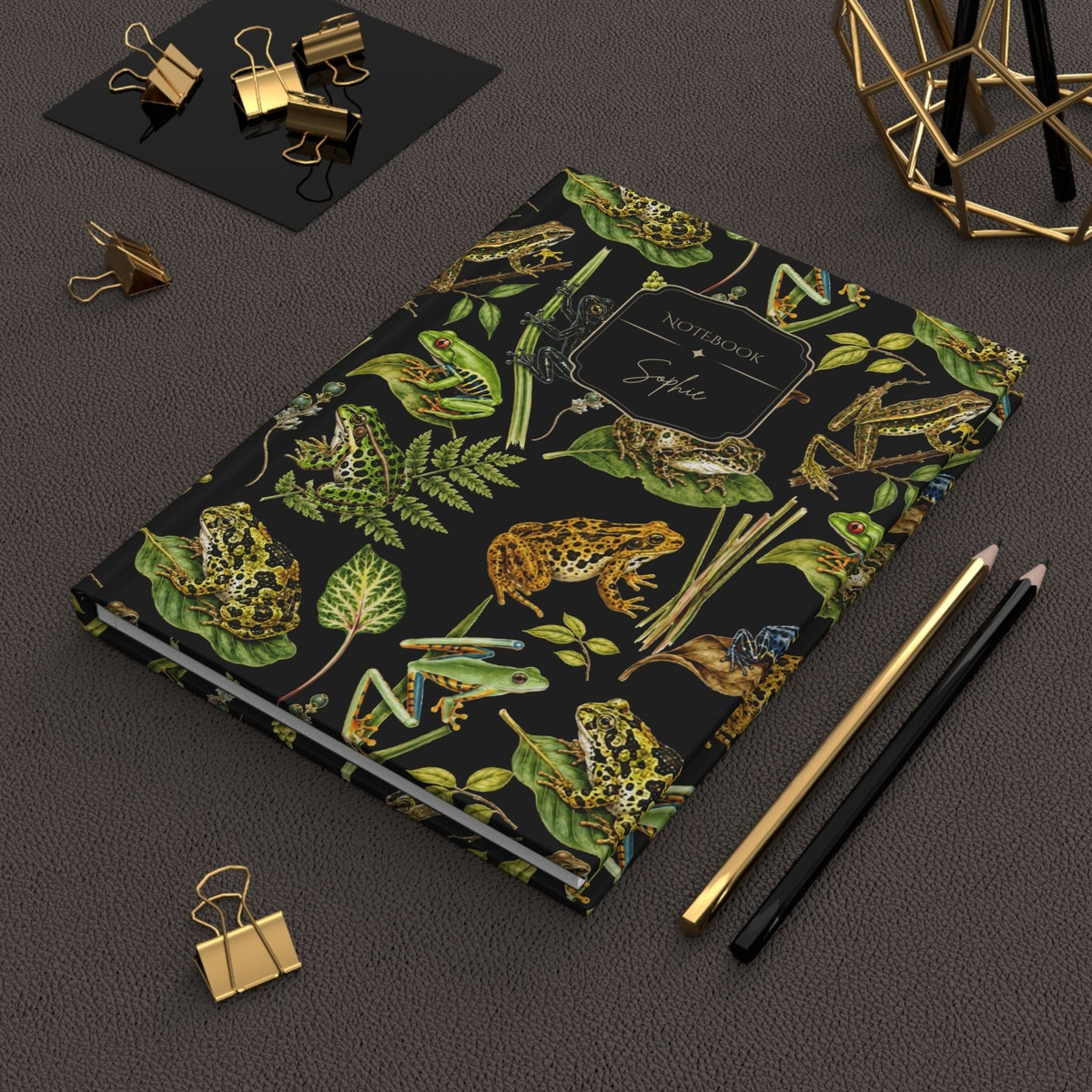 Vintage Frog Collage Hardcover Lined Journal