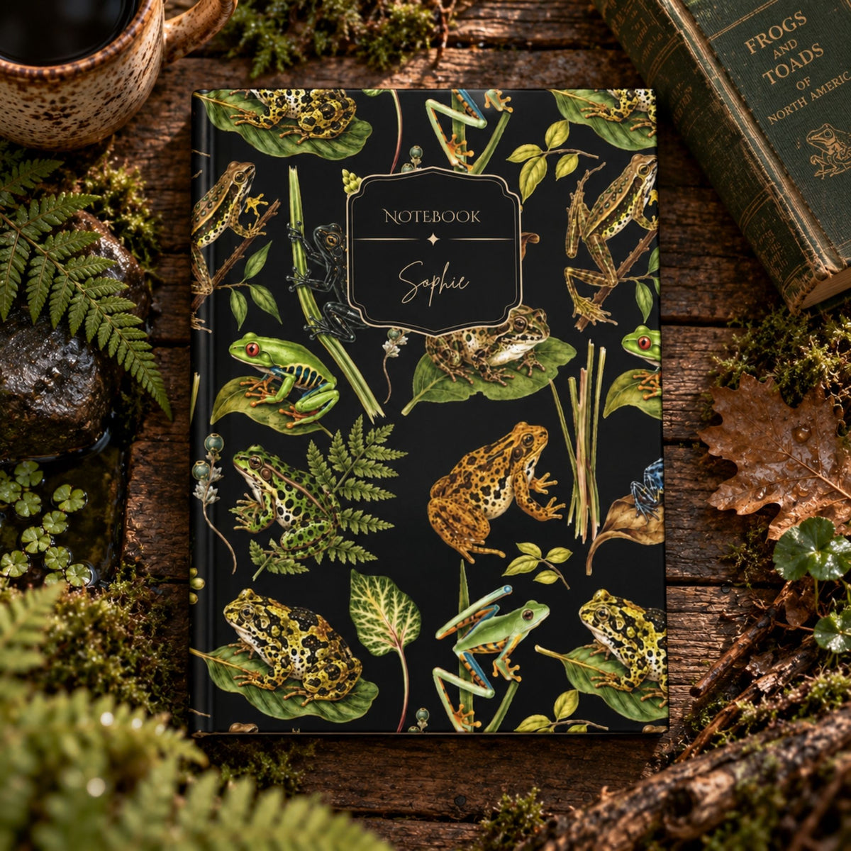 Vintage Frog Collage Hardcover Lined Journal