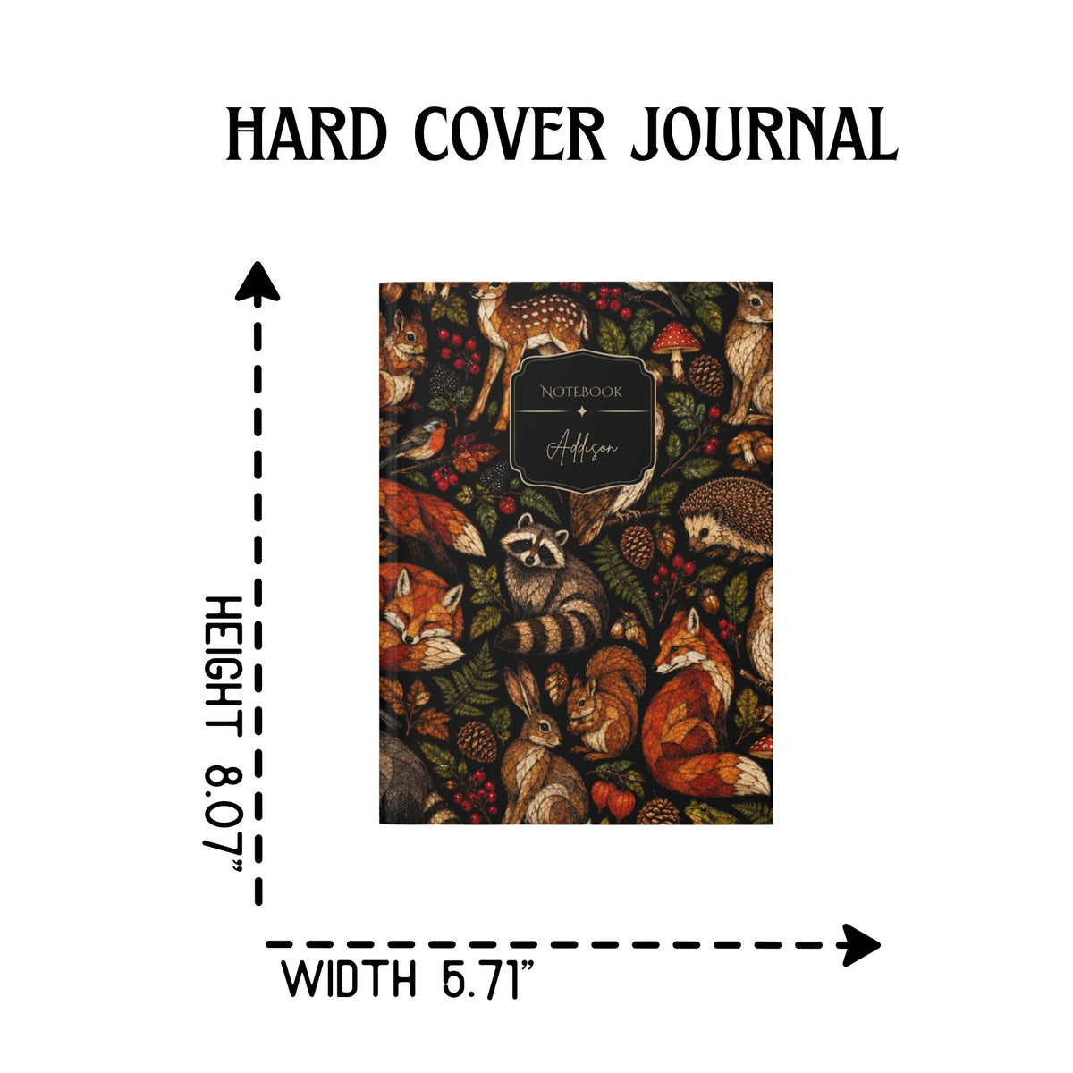 Woodland Animals Mosaic Hardcover Lined Journal