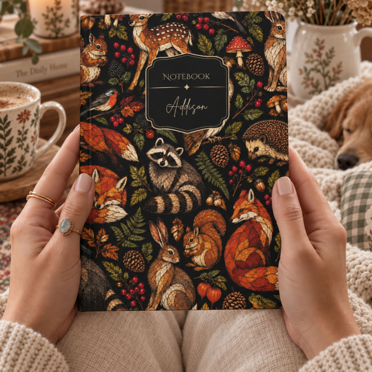 Woodland Animals Mosaic Hardcover Lined Journal