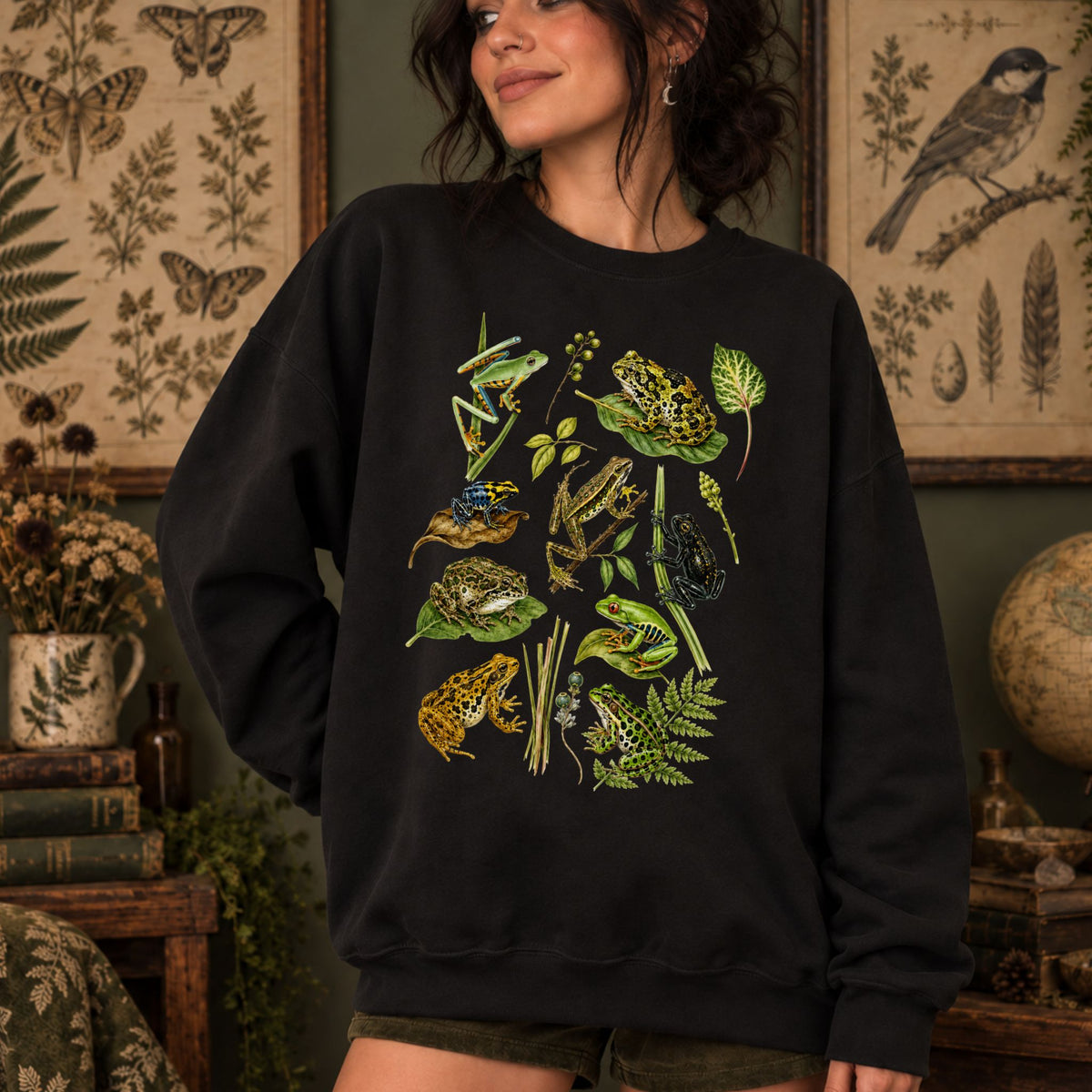 Naturalist Frog Collage Sweatshirt