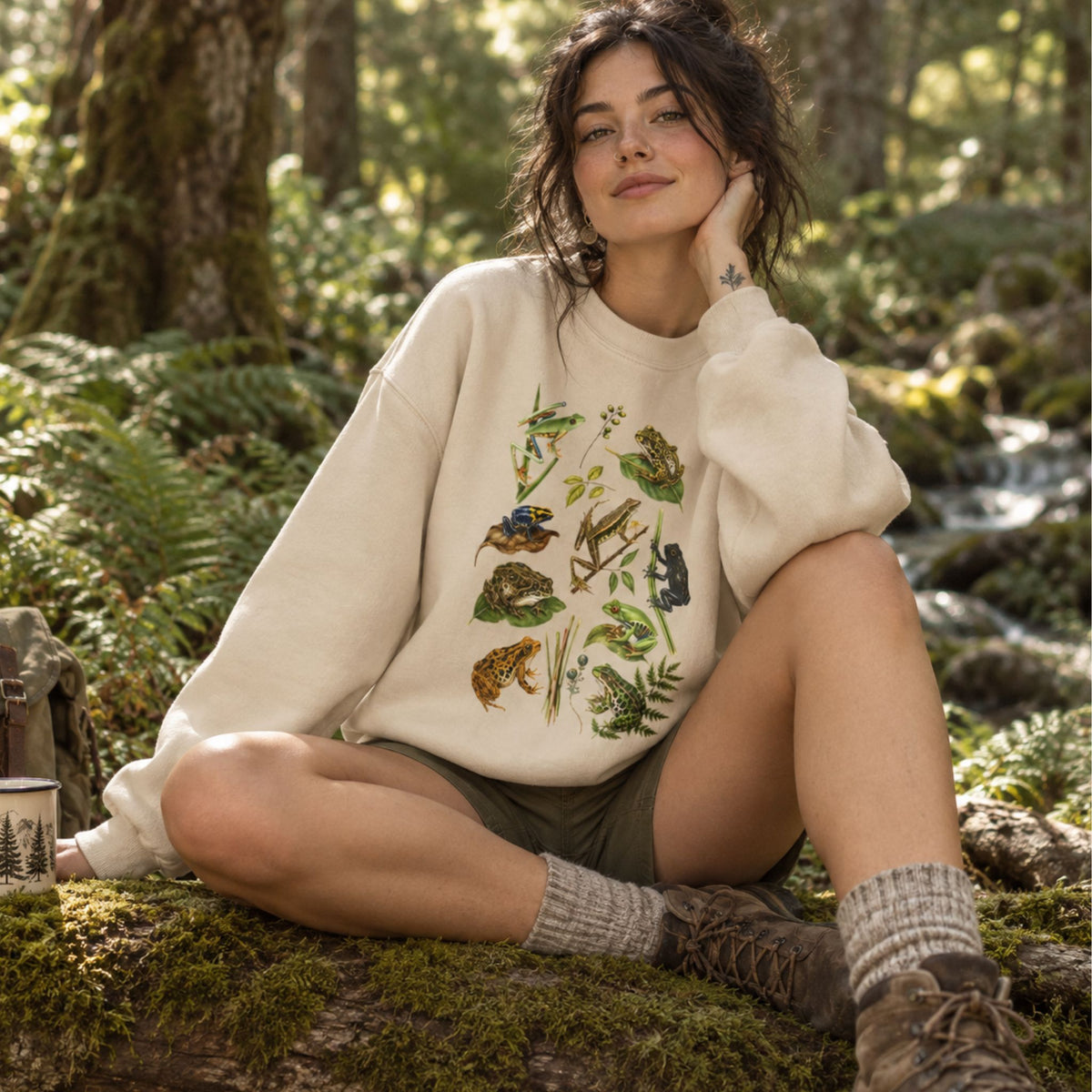 Naturalist Frog Collage Sweatshirt