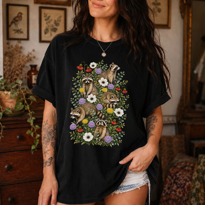 Wildflower Raccoons T-Shirt