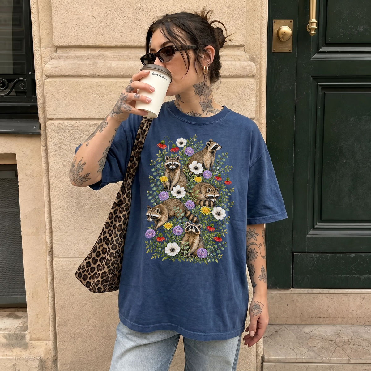 Wildflower Raccoons T-Shirt