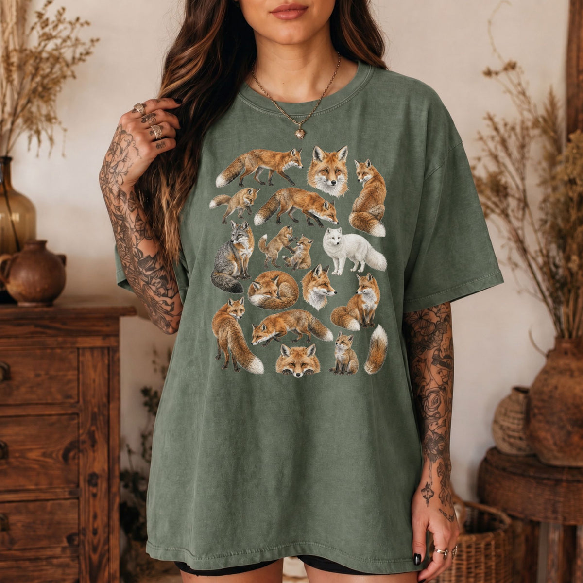 Woodland Fox Collage T-Shirt