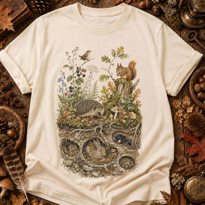 Woodland Animals Retro Nature T-Shirt