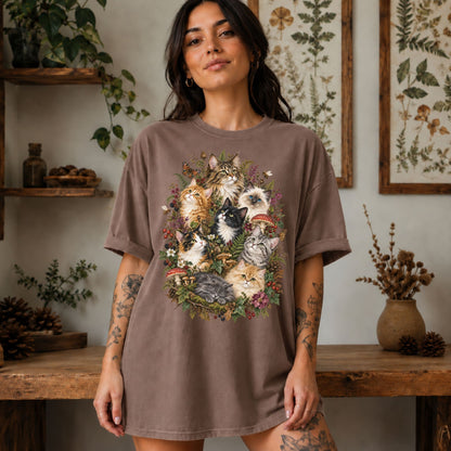 Woodland Cats Collage T-Shirt
