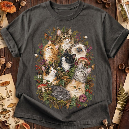 Woodland Cats Collage T-Shirt