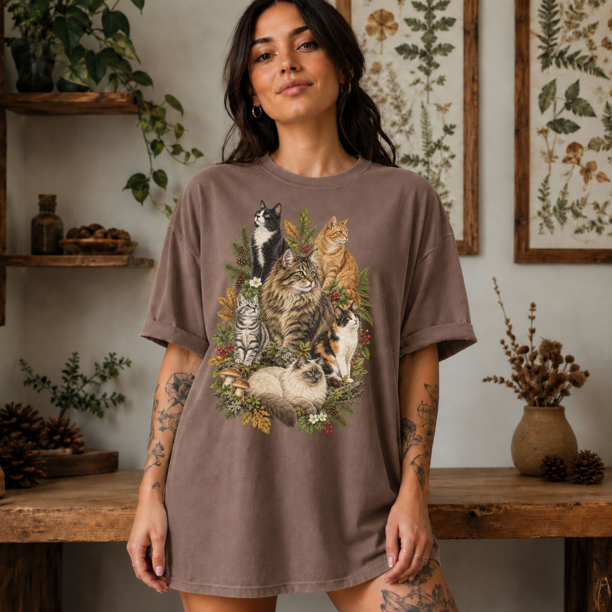 Forest Cats Nature Graphic T-Shirt