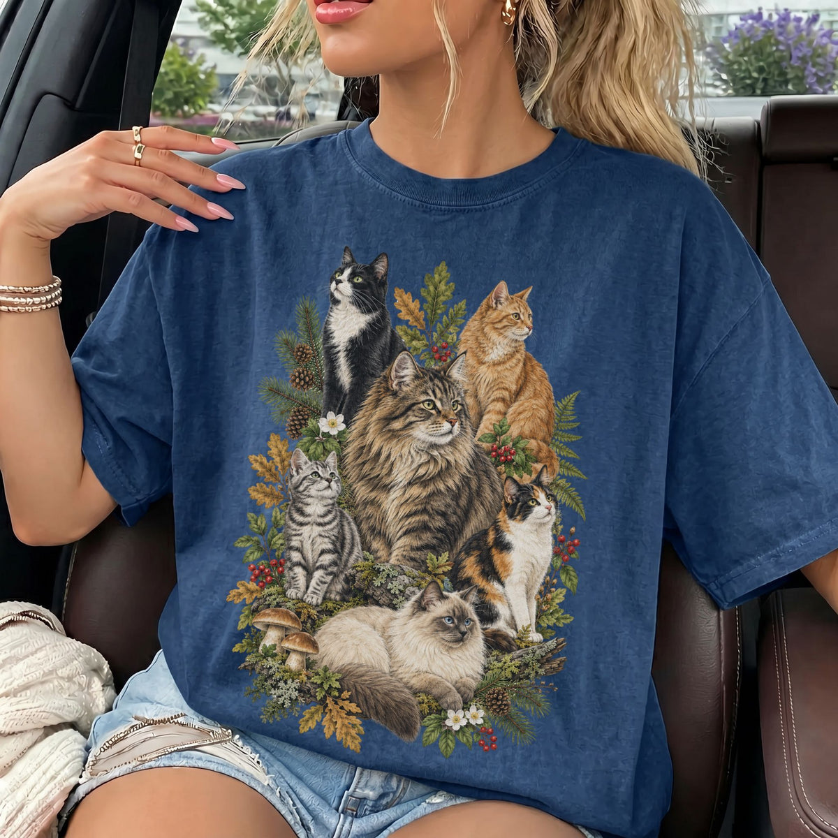 Forest Cats Nature Graphic T-Shirt