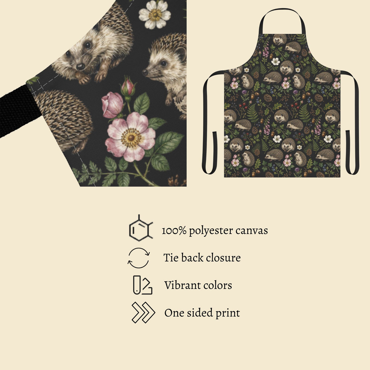 Garden Hedgehogs Floral Apron