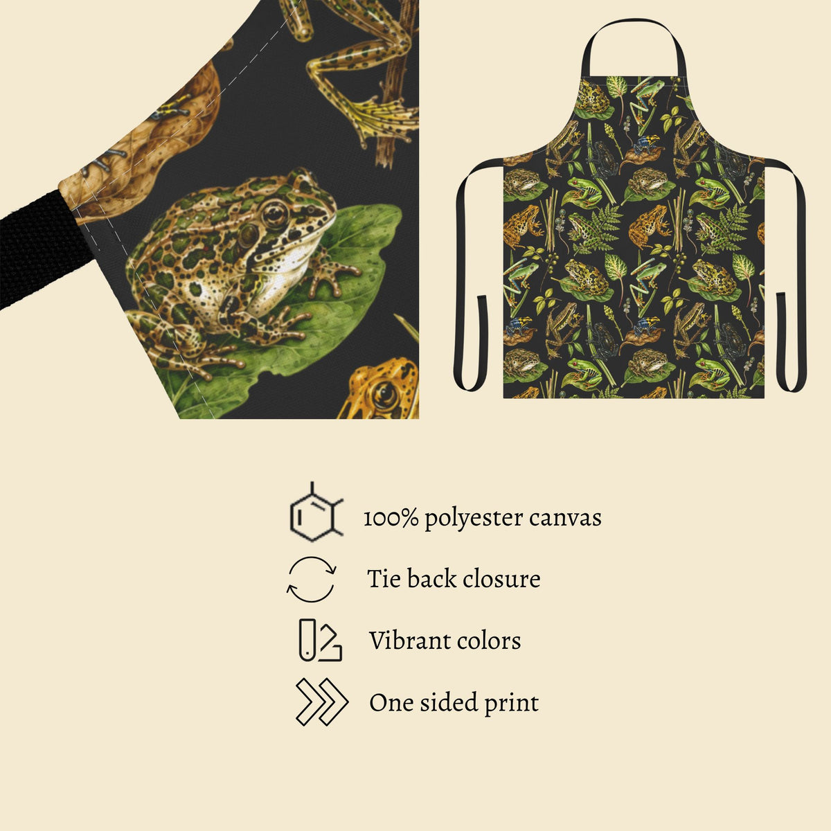 Naturalist Vintage Frogs Apron