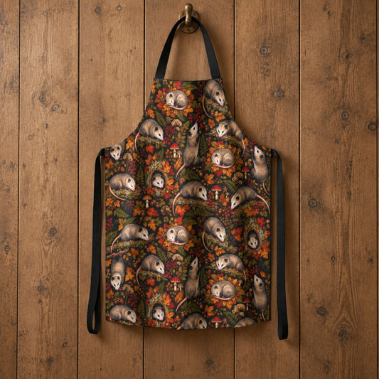 Autumn Fall Opossum Kitchen Apron
