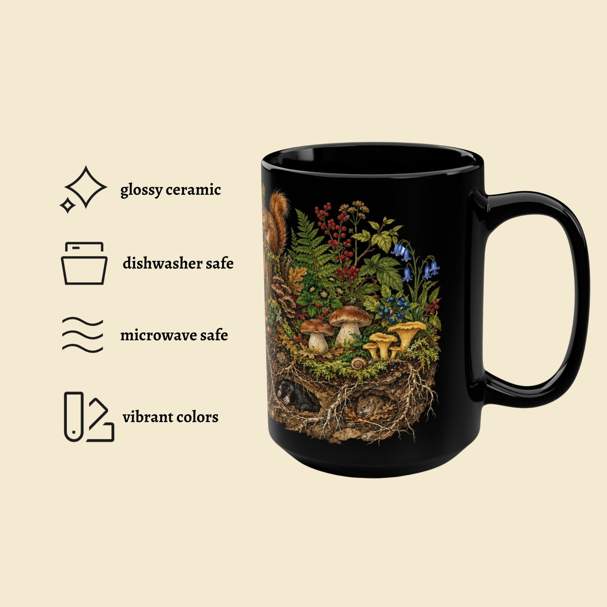 Woodland Animals Habitat 15 Ounce Mug