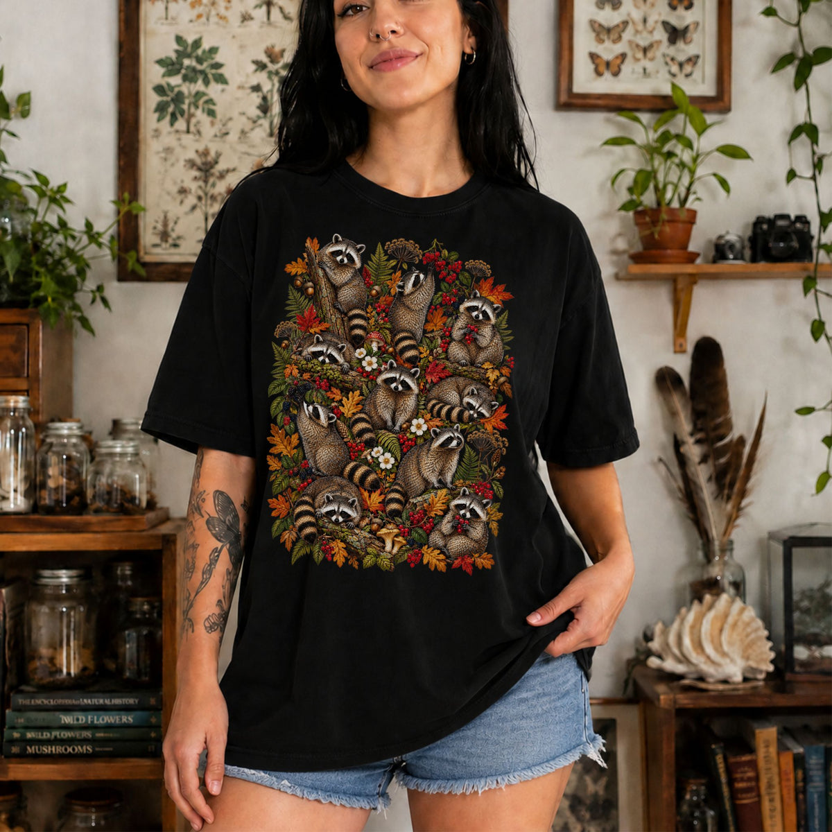 Woodland Mosaic Raccoon T-Shirt