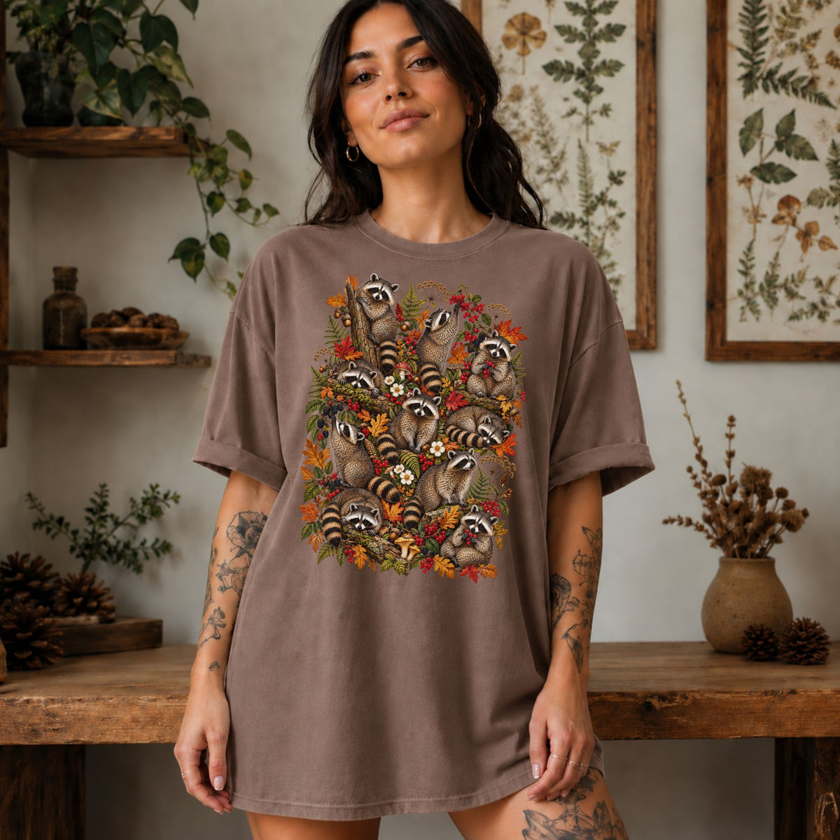 Woodland Mosaic Raccoon T-Shirt