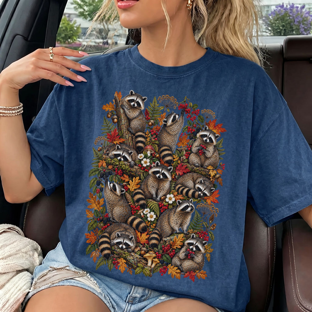 Woodland Mosaic Raccoon T-Shirt