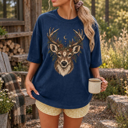 Deer Celestial Woodland Autumn T-Shirt