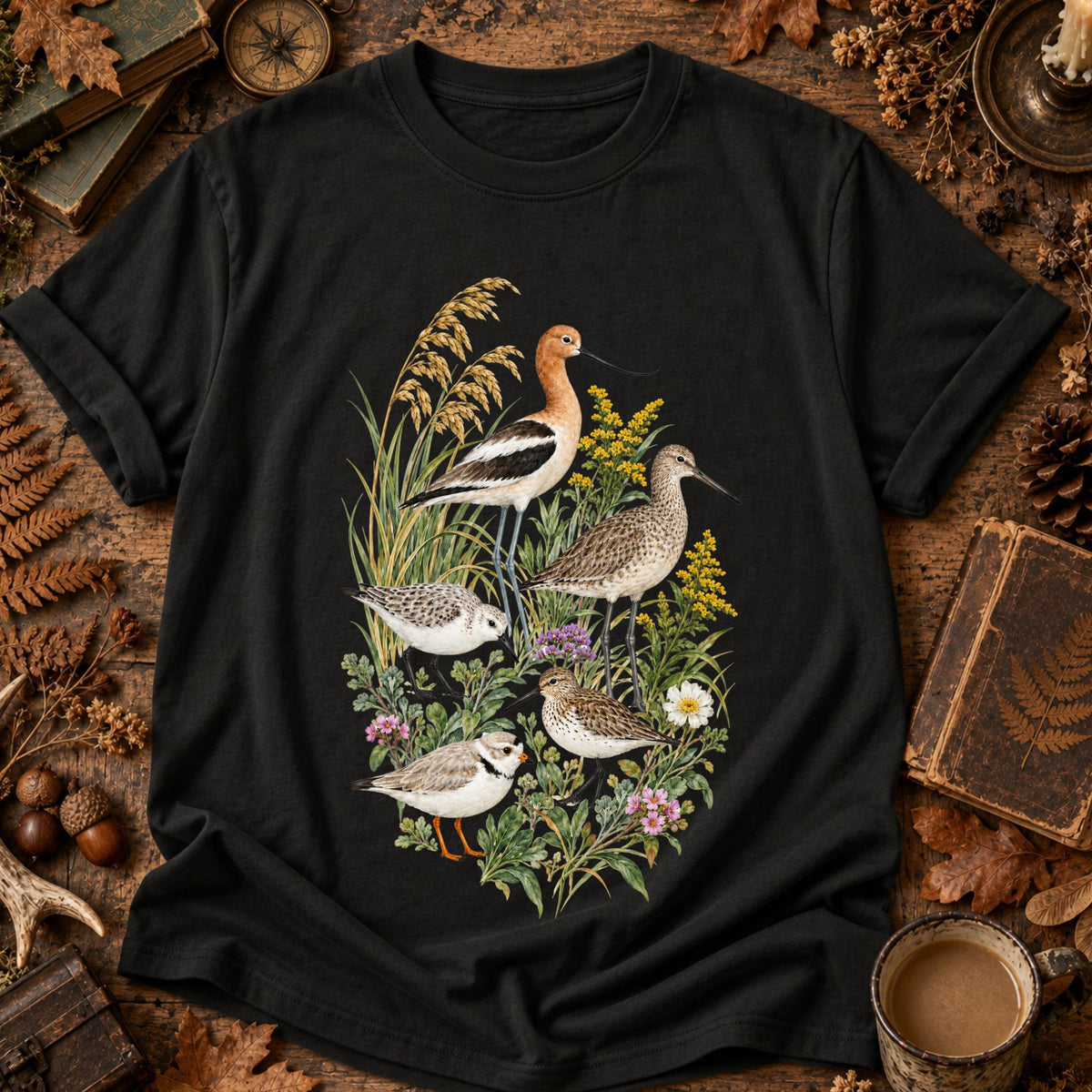 Botanical Shore Birds T-Shirt