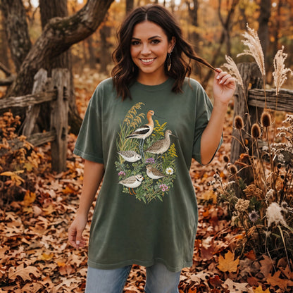 Botanical Shore Birds T-Shirt