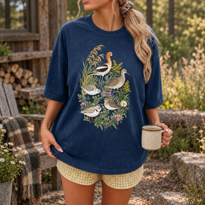 Botanical Shore Birds T-Shirt