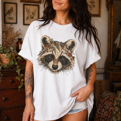 Raccoon Celestial Woodland Retro T-Shirt