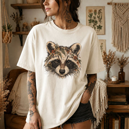 Raccoon Celestial Woodland Retro T-Shirt