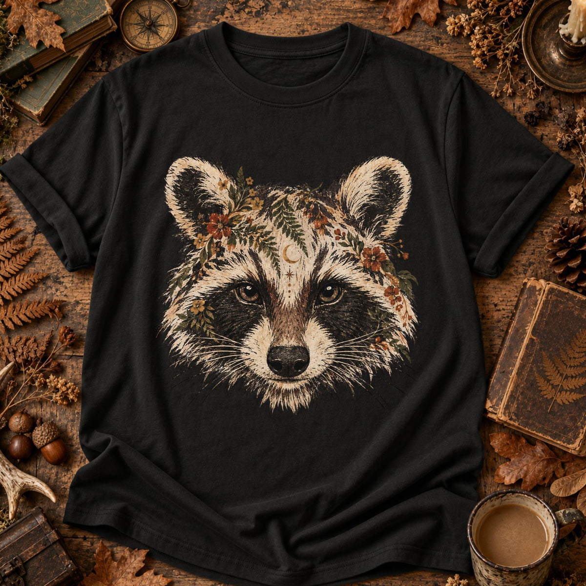 Raccoon Celestial Woodland Retro T-Shirt
