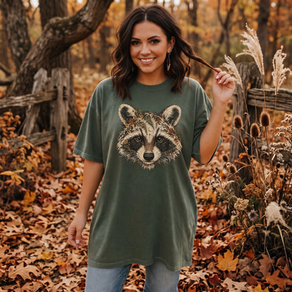 Raccoon Celestial Woodland Retro T-Shirt