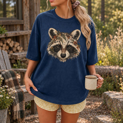 Raccoon Celestial Woodland Retro T-Shirt
