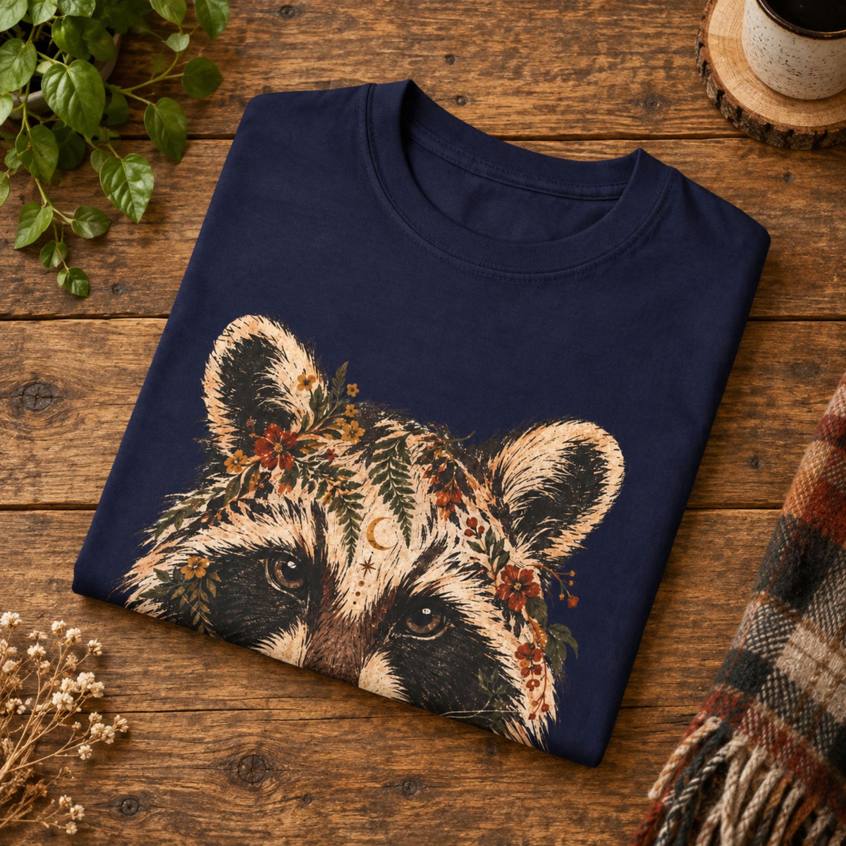 Raccoon Celestial Woodland Retro T-Shirt