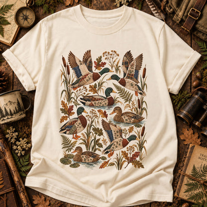 Patchwork Autumn Mallard Duck T-Shirt