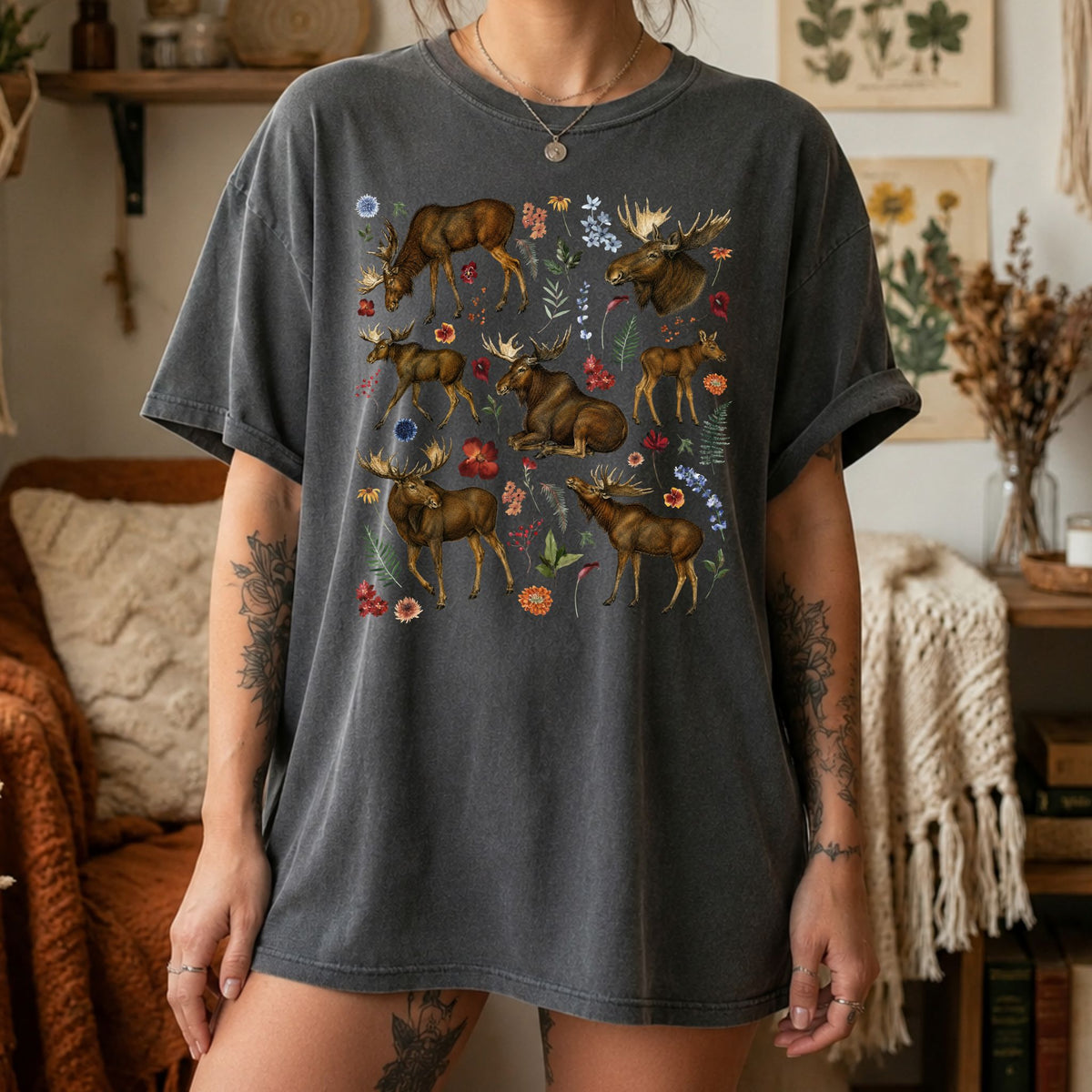 Wildflower Moose Wildlife T-Shirt