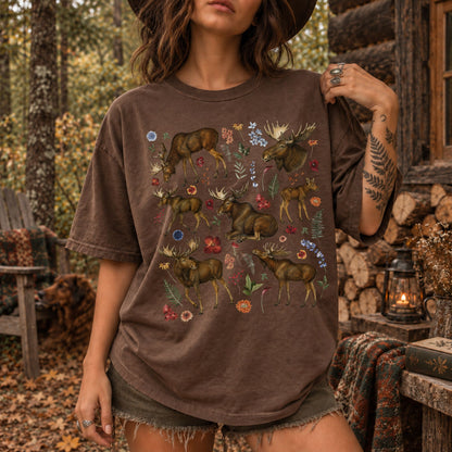 Wildflower Moose Wildlife T-Shirt
