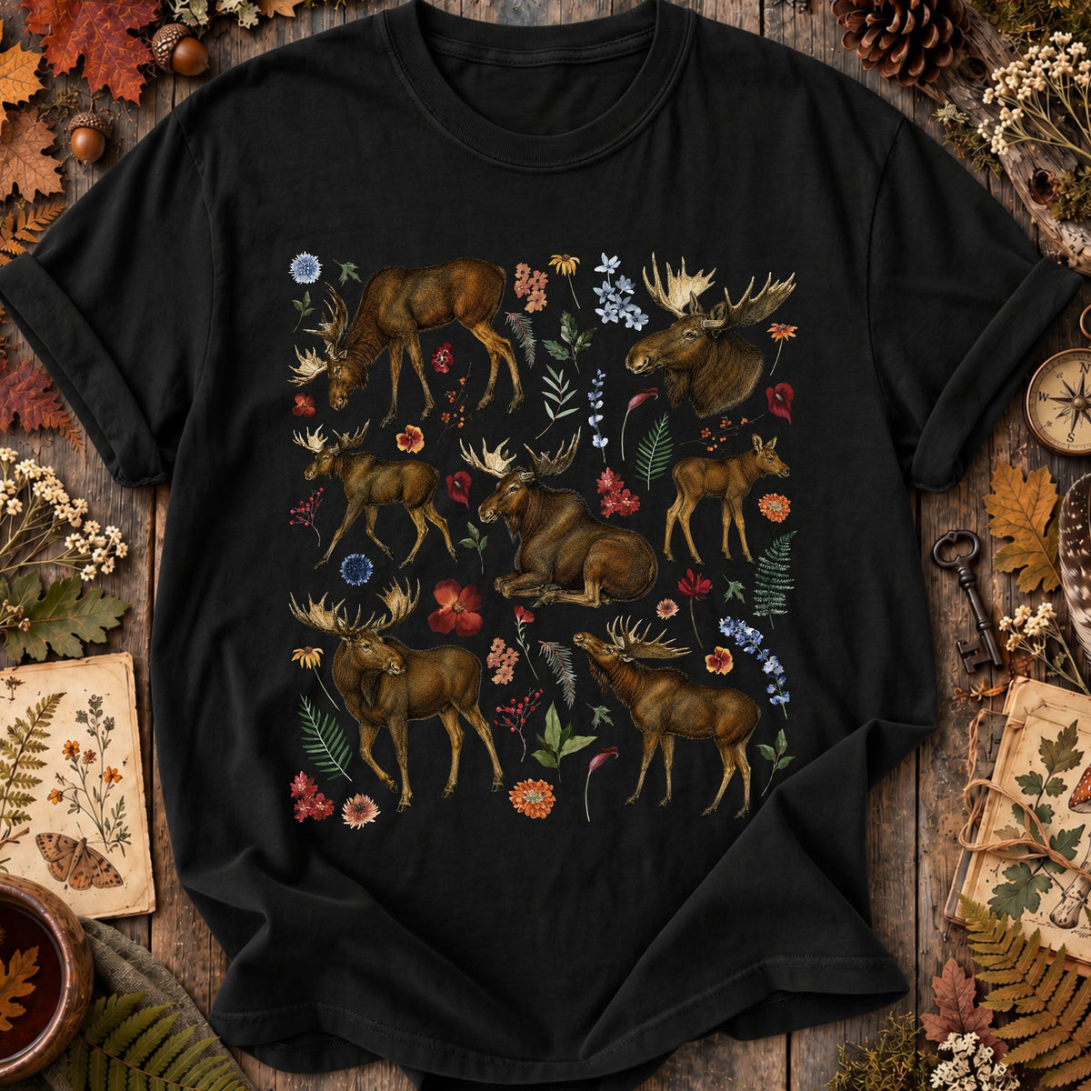 Wildflower Moose Wildlife T-Shirt