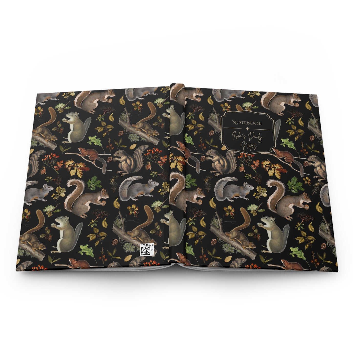 Vintage Squirrels Hardcover Personalized Journal
