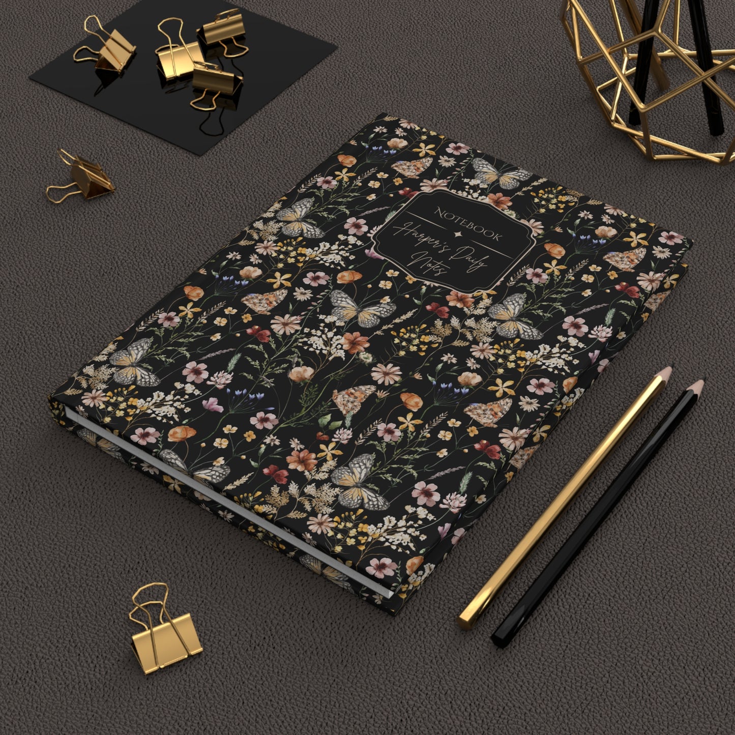 Delicate Wildflower Hardcover Personalized Journal