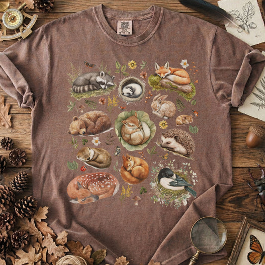 Cute Woodland Sleeping Animals T-Shirt